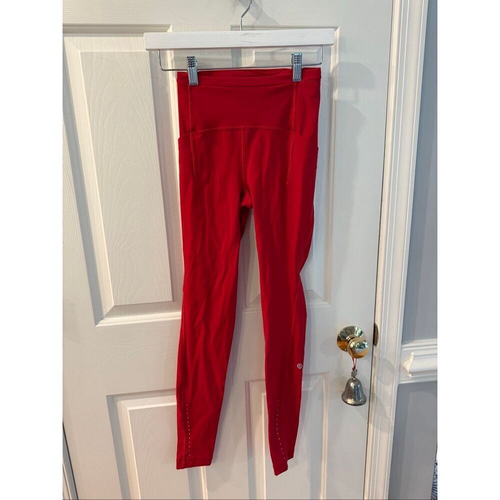 Lululemon Red Swift Speed  HR Tights sz 2 EUC